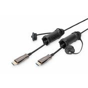 4K HDMI AOC Connectioncable, armoured Protection for Plugs  IP 68; 30m , 4K*2K@60HZ