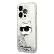 Karl Lagerfeld iPhone 14 Pro 6,1 silver hardcase Glitter Choupette Head (KLHCP14LLNCHCS)
