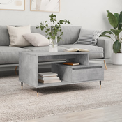 vidaXL Klubska mizica betonsko siva 90x49x45 cm inženirski les