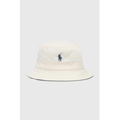 Bombažni klobuk Polo Ralph Lauren bež barva