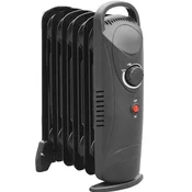 Volteno oljni radiator 5 reber 250W 500W črne barve