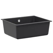 vidaXL Enojno pomivalno korito Granit 53 x 46 x 20 cm Grafitno siva