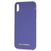 Karl Lagerfeld ovitek Gold Logo Silicone Case Violet za iPhone XR, KLHCI61SLVOG, vijoličen