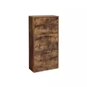 Songmics Omarica za čevlje 3 preklopna vrata 60x24x120 cm rjava