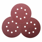 Velcro brusilne plošče z luknjami. 125mm, 5 kom, gr 100, prolin