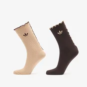 Nogavice adidas Ruffle Crew Socks 2 Pairs Magic Beige/ Aurora Coffee S