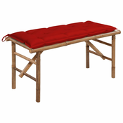 vidaXL Zložljiva vrtna klop z blazino 118 cm bambus
