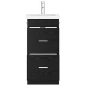 vidaXL vidaXL Kopalniška omarica s pomivalnikom Črni hrast 42 x 40 x 84,5 cm, (5000246353)