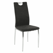 eoshop Jedilni stol, rjavkasto siva tkanina/krom, OLIVA NOVO