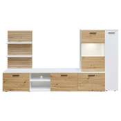 Carryhome DNEVNI REGAL, bela, hrast artisan