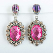 BRANIC JEWELRY Minduše sa pink kristalima Natasha