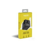 Putni adapter Adda Collins WTA-001-BK, USB-A + Type C utor, US,EU,UK,AUS, WTA-001-BK