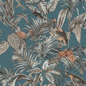 DUTCH WALLCOVERINGS zidna tapeta Bird-of-Paradise plava