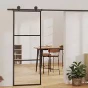 Klizna vrata s priborom ESG staklo i aluminij 76 x 205 cm