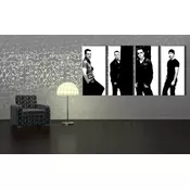 Rucno slikane slike na platnu Pop Art U2 in Black 4-delne 160x80cm ()