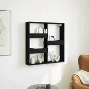Vidaxl Stenska omarica črna 80x15x80 cm inženirski les