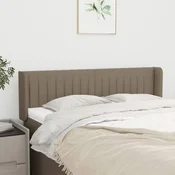 Vidaxl vidaXL Vzglavje postelje s krilci, sivo-rjavo, 147x16x78/88 cm, blago