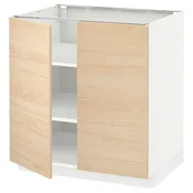 METOD Podni element s policama/2 vrata, bela/Askersund im. svetlog jasena, 80x60 cm