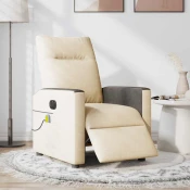MAISON CHIC Električni masažni stol - Relax naslanjač krem blago, (22061219)