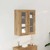 vidaXL vidaXL Montirani omarica z steklenimi vrati Artisan hrast 69,5x34x90 cm, (22046380)
