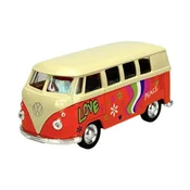 shumee WELLY 1963 VW VOLKSWAGEN T1 AVTOBUS BELA IN ORANŽNA S CVETJEM 1:34 49764
