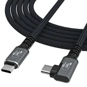 WOZINSKY Kotni kabel Thunderbolt 4 USB-C 240 W 4K, 1 m – črn