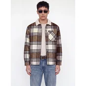 JACK & JONES Jopa iz flisa JJZAC ecru/konjak/pikčasto rjava/črna