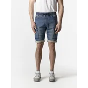 KOROSHI Kargo kavbojke moder denim
