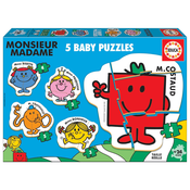 Puzzle Baby Puzzles Monsieur Madame Educa 3-3-4-4-5 dielov od 2 rokov EDU19400