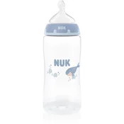 NUK First Choice Whale steklenička z indikatorjem temperature 3m+ 300 ml
