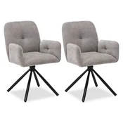 Homestyle4U Oblazinjeni stol, 56x86,5x62 cm, antracit