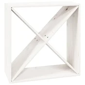Vidaxl Stojalo za vino belo 62x25x62 cm trdna borovina