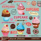 Serviete za decoupage Vintage Cupcake Poster - 1 kos