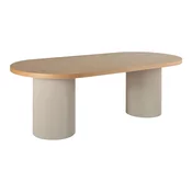 Jedilna miza z mizno ploščo v jesenovem dekorju 100x220 cm Solva – House Nordic