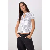 Trendyol Bluza črna/bela