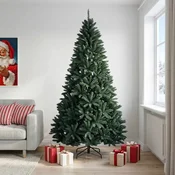 Umetno Zložljivo Božično Drevo 210 cm PVC Temno zelena
