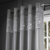 Sive zavese iz mikrosatena v kompletu 2 ks 229x229 cm Glitzy Sequin – Catherine Lansfield