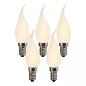 Set 5 LED žarnic E14 matiranih sveč BXS35 1W 100 lumnov 2200K