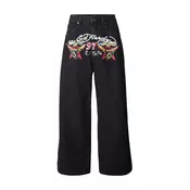 Ed Hardy Kavbojke svetlo zelena/rdeča/črn denim/bela