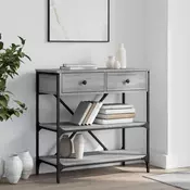 Konzolni stol siva boja hrasta 75x34,5x75 cm konstruirano drvo