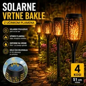 Gardlov Solarne vrtne bakle LED z učinkom plamena – 4 kosi, 51 cm, do 10 h delovanja