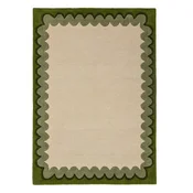 Zelena/v naravni barvi ročno tkana volnena preproga 200x290 cm Wiggle Wool – Flair Rugs