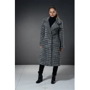 BOUCLÉ MODA Ženski kaput Pepito, Crno-beli