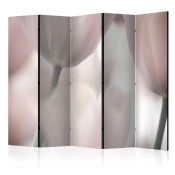 Paravan u 5 dijelova - Tulips fine art - black and white II [Room Dividers] 225x172