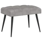 vidaXL Klop s gumbnim oblazinjenjem Svetlo siva 60 x 40 x 45 cm Žamet