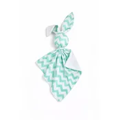 shumee Plišasta igrača Doudou Bunny, dvostranska bombažna in Minky - Chevron Mint - bela