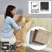 3D samoljepljiva zidna tapeta s uzorkom drveta WoodWall (5 komada)