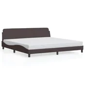 Vidaxl Posteljni okvir Dover temno rjav 200x200 cm blago