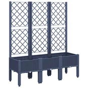 Vidaxl Cvetlično korito z oporno mrežo modro sivo 120x40x142 cm PP