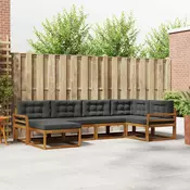 Set vanjskih sofa s jastukom 6 pcs Prirodna i antracit